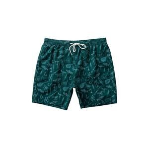 NEW DUCK HEAD men's print sailport swim short in midnight teal